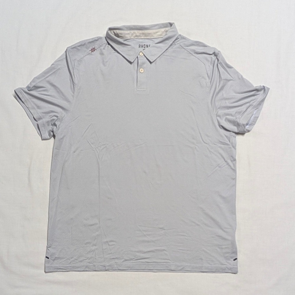 Rhone Men's Delta Pique Polo Shirt Light Blue XL Short Sleeve Activewear